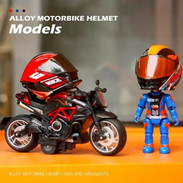 2 in 1 Metal Diecast Miniature Biker Helmet